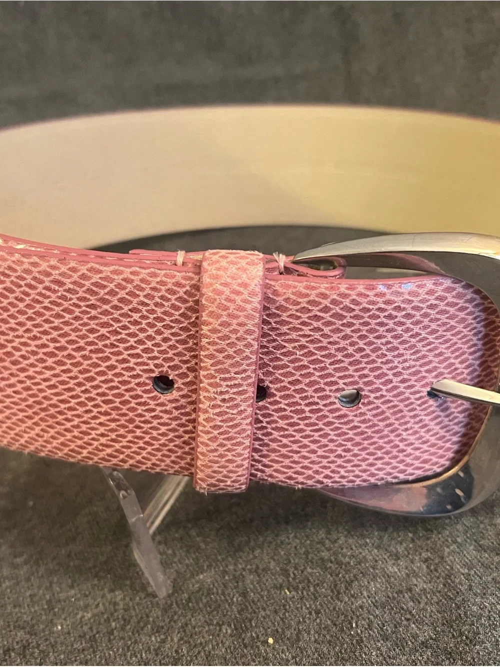 Dusty Pink Textured Leather wide Women’s Belt